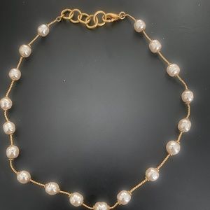 Faux Tin Cup Pearl necklace